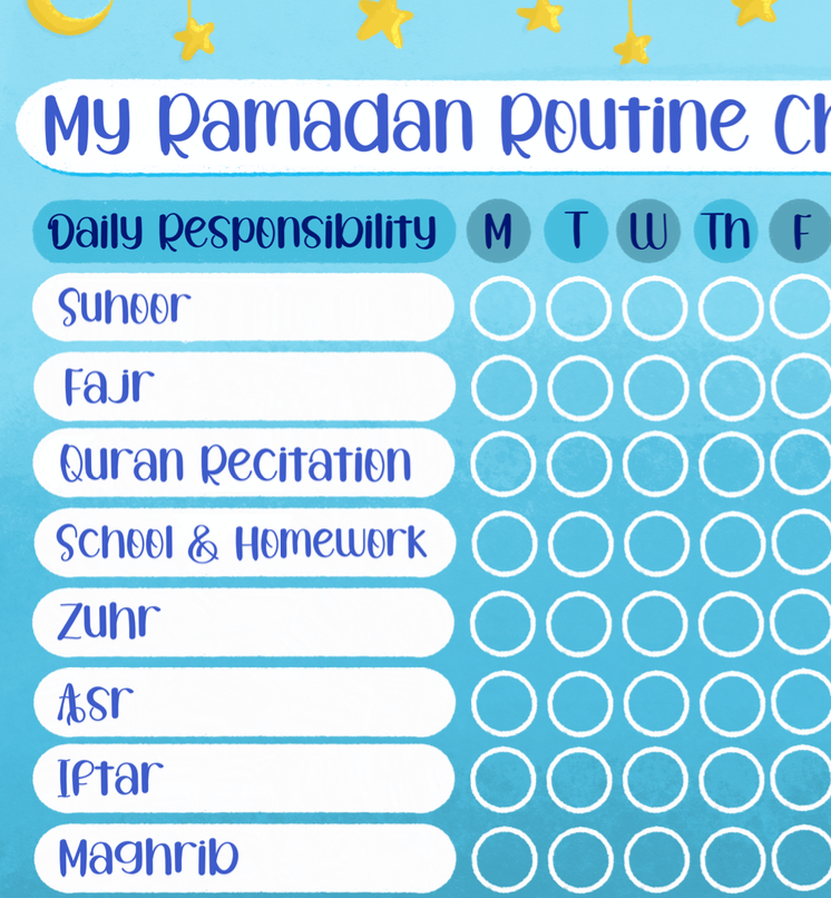 My Ramadan Routine Chart