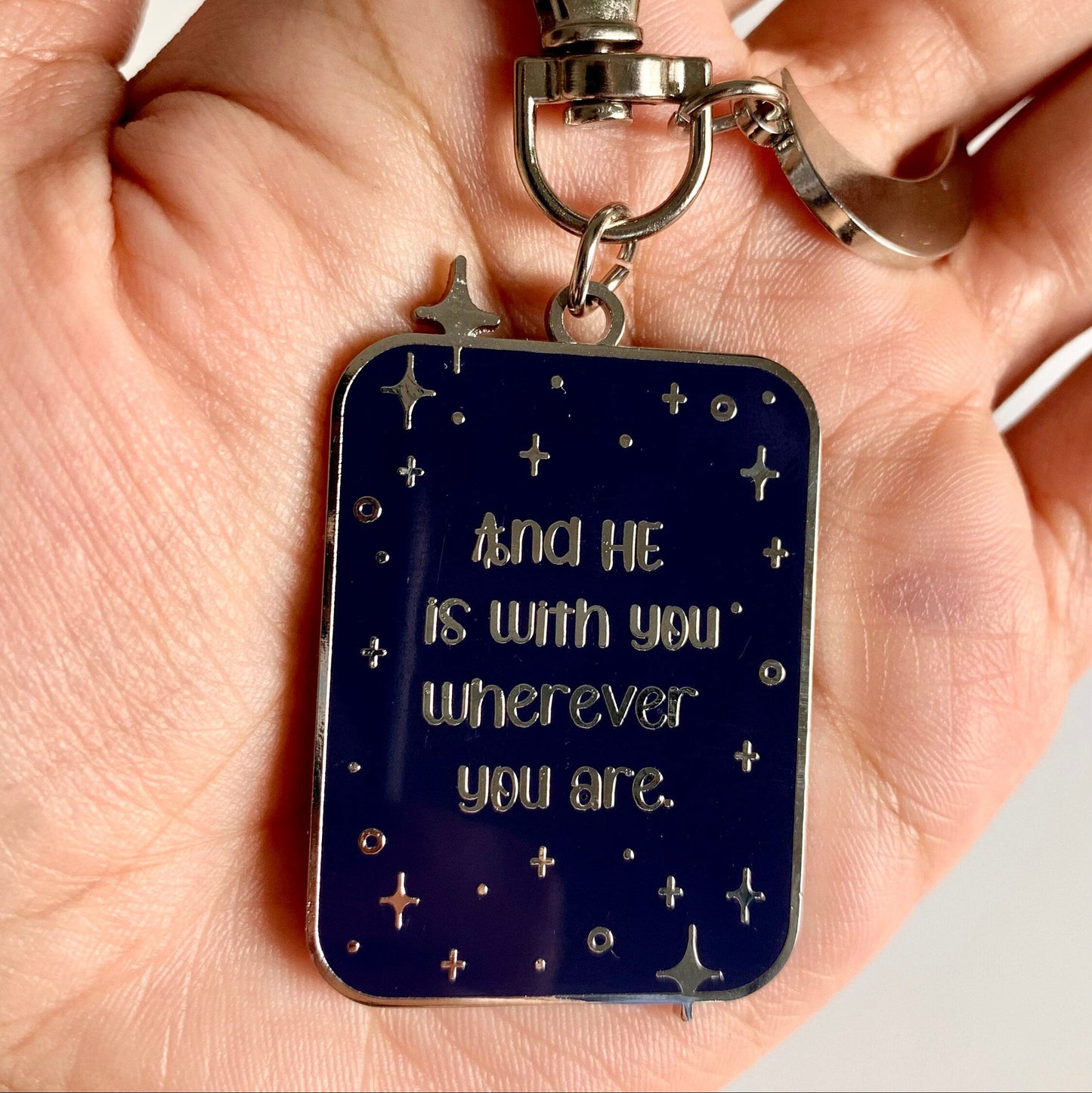 'He is With You' Starry Night Keychain