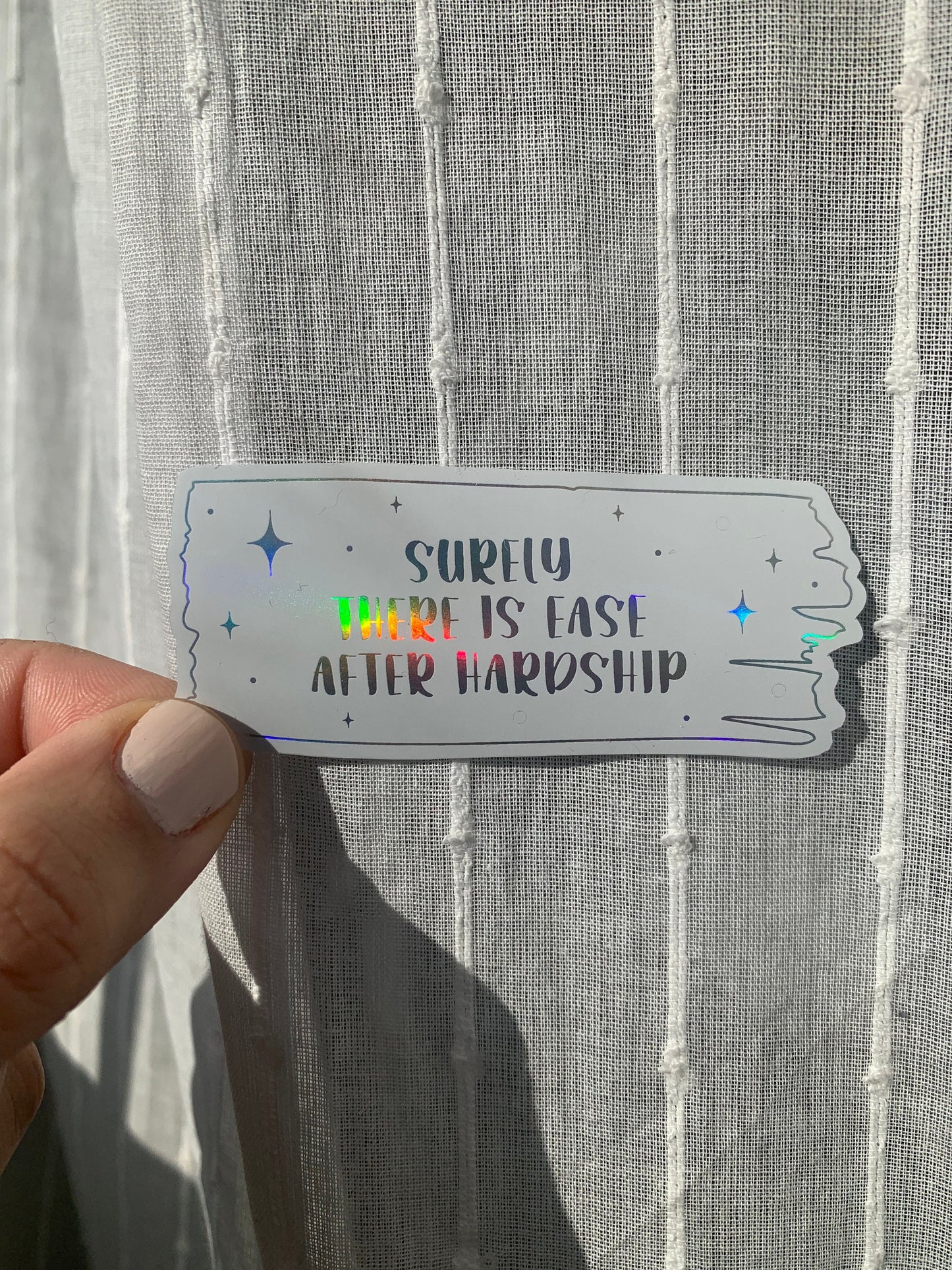 Quran Verse Holographic Sticker, Quran Sticker, Islamic Sticker, Laptop Sticker, Water Bottle Sticker, White Sticker