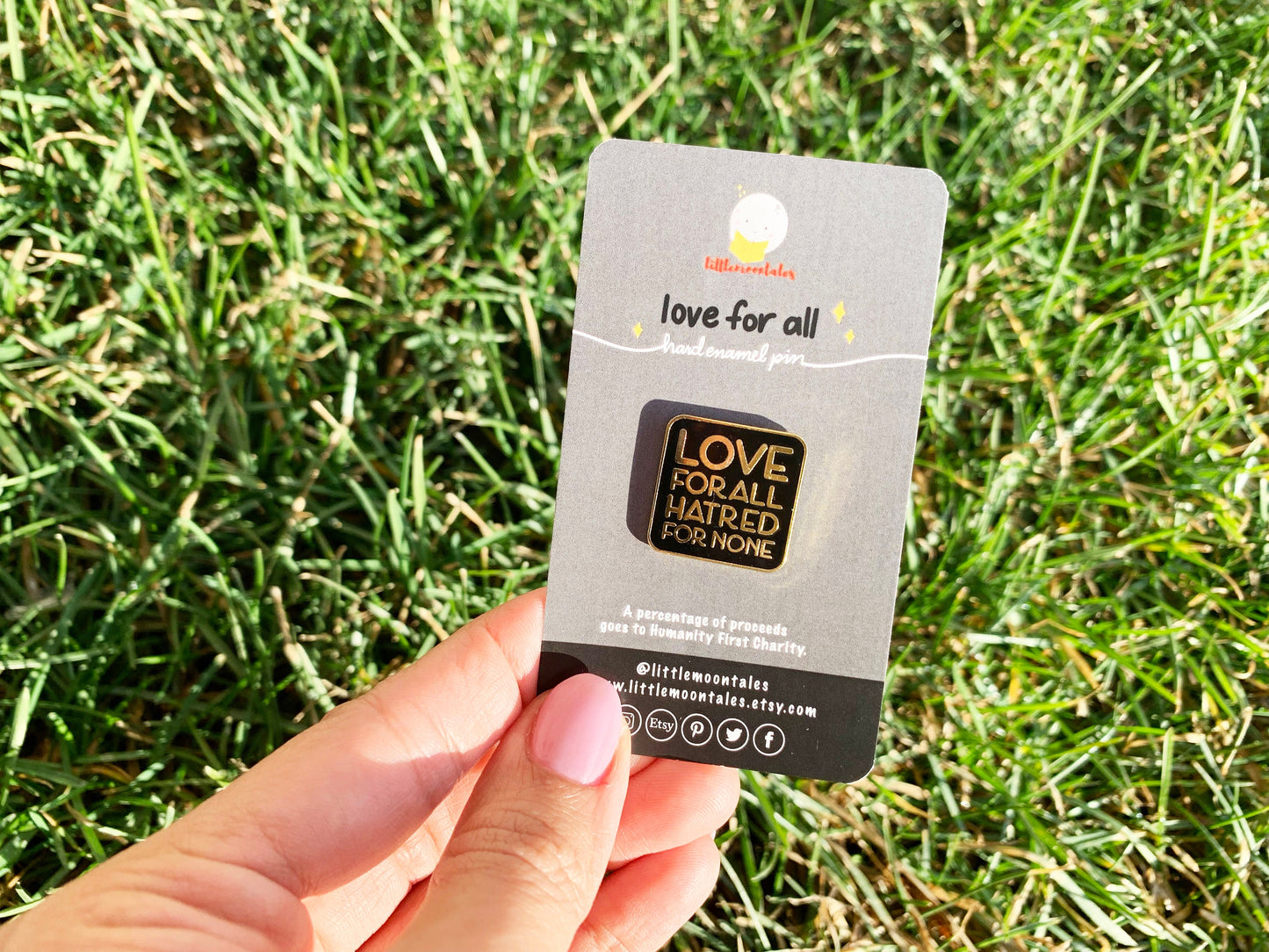 Love for All Enamel Pin | 18K Gold Plating, Love for All Hatred for None Pin, Lapel Pin, Collectible Pin, Islamic Gifts