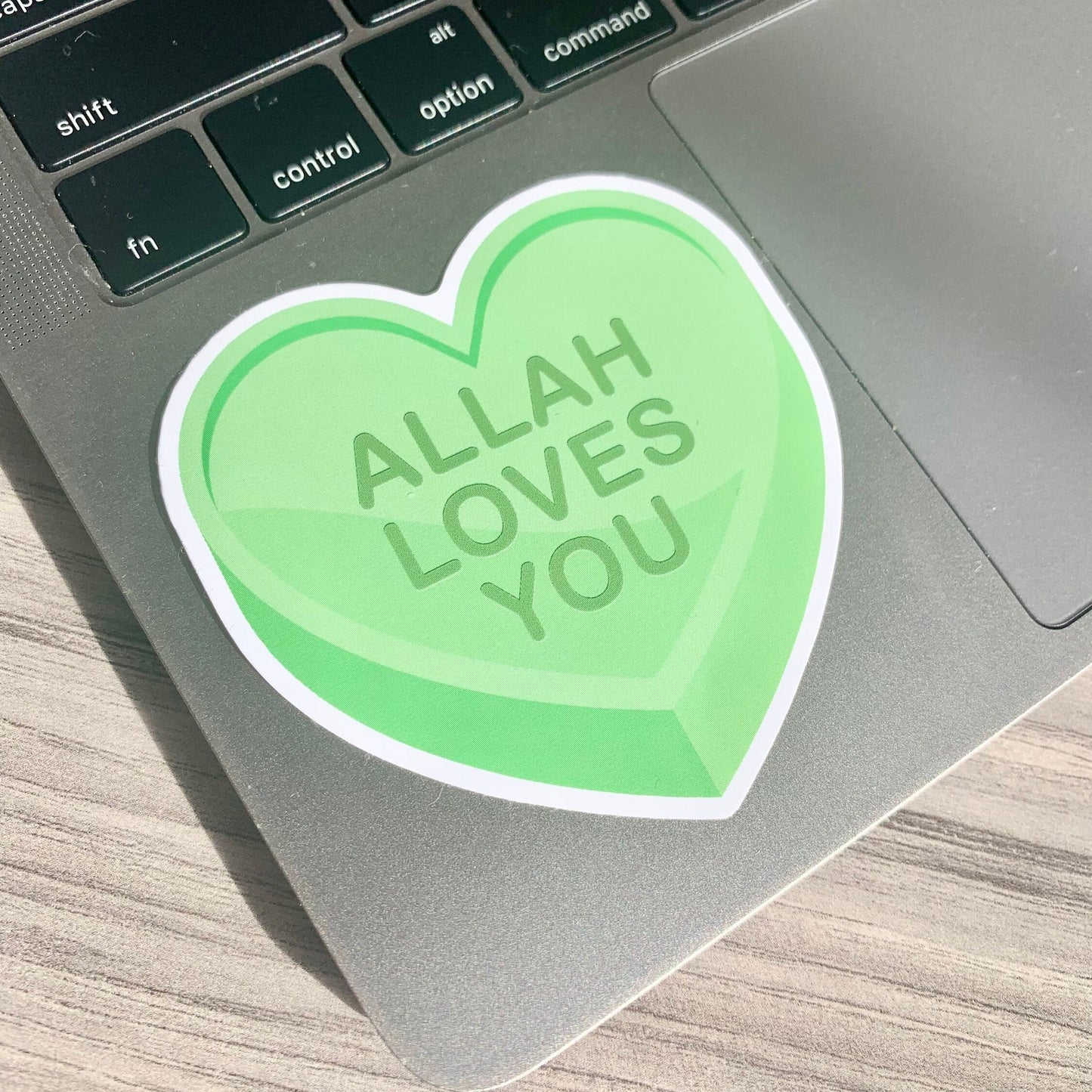 "Allah Loves You" Candy Heart Sticker