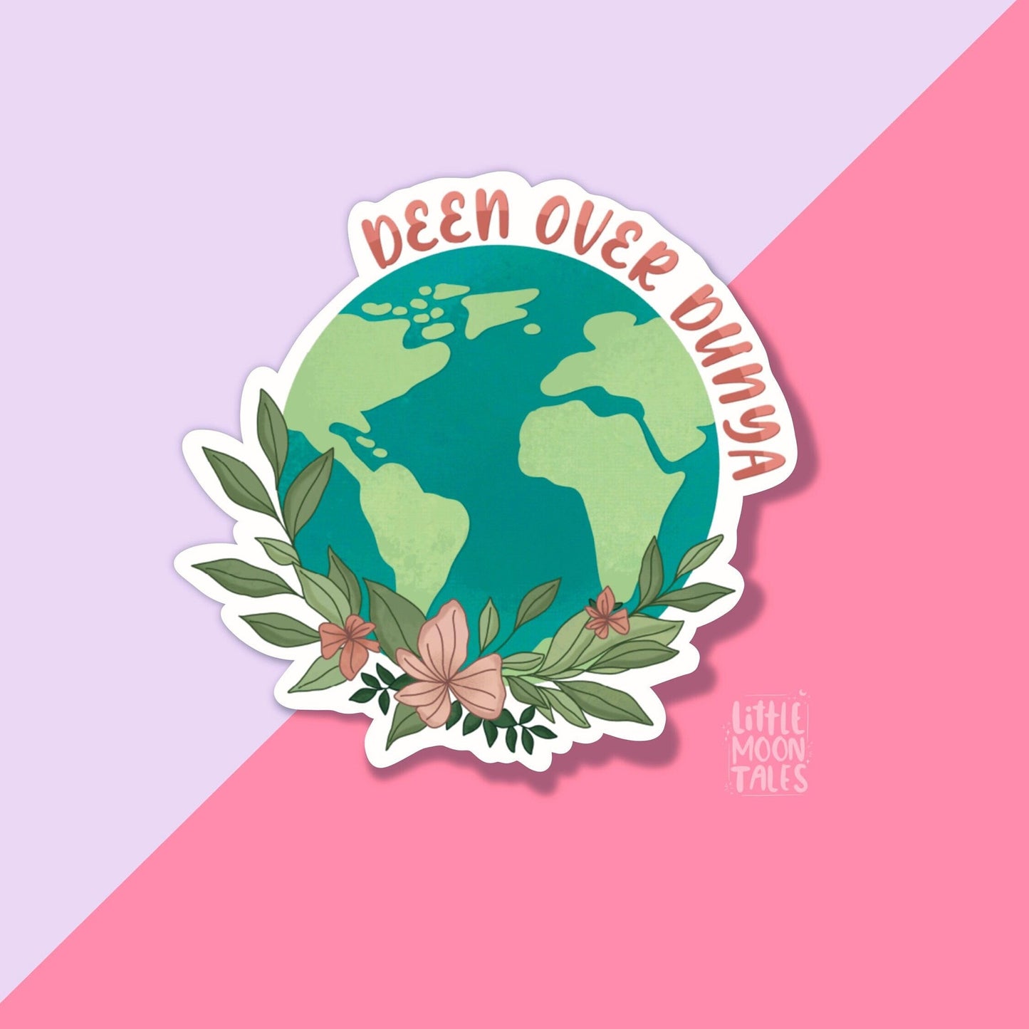 Deen Over Dunya Floral Sticker