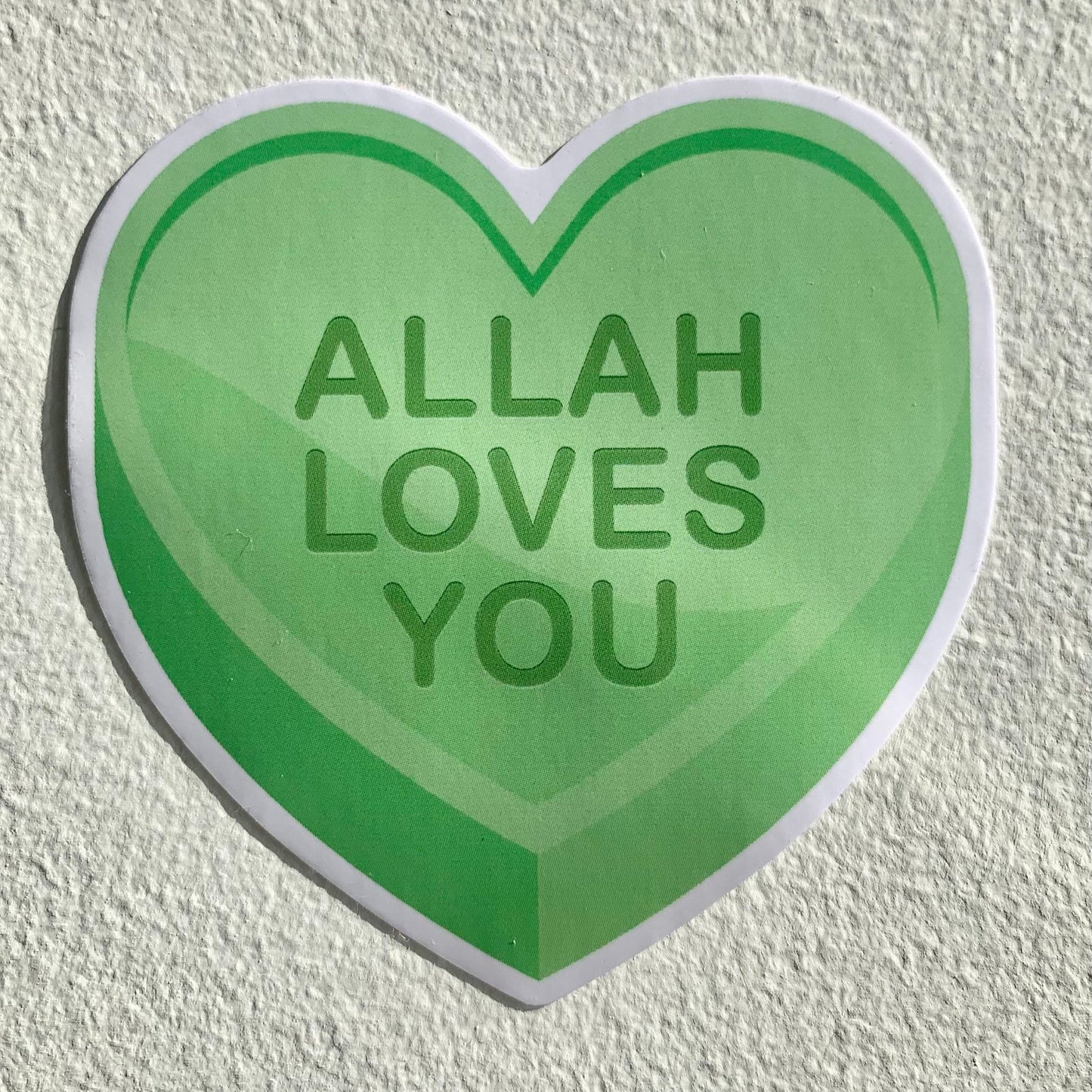 "Allah Loves You" Candy Heart Sticker