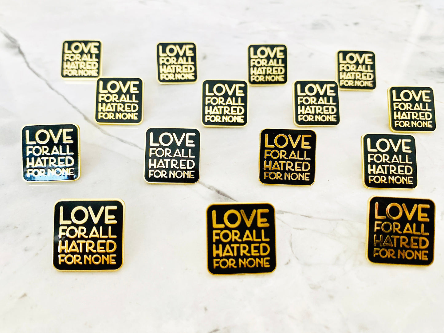 Love for All Enamel Pin | 18K Gold Plating, Love for All Hatred for None Pin, Lapel Pin, Collectible Pin, Islamic Gifts