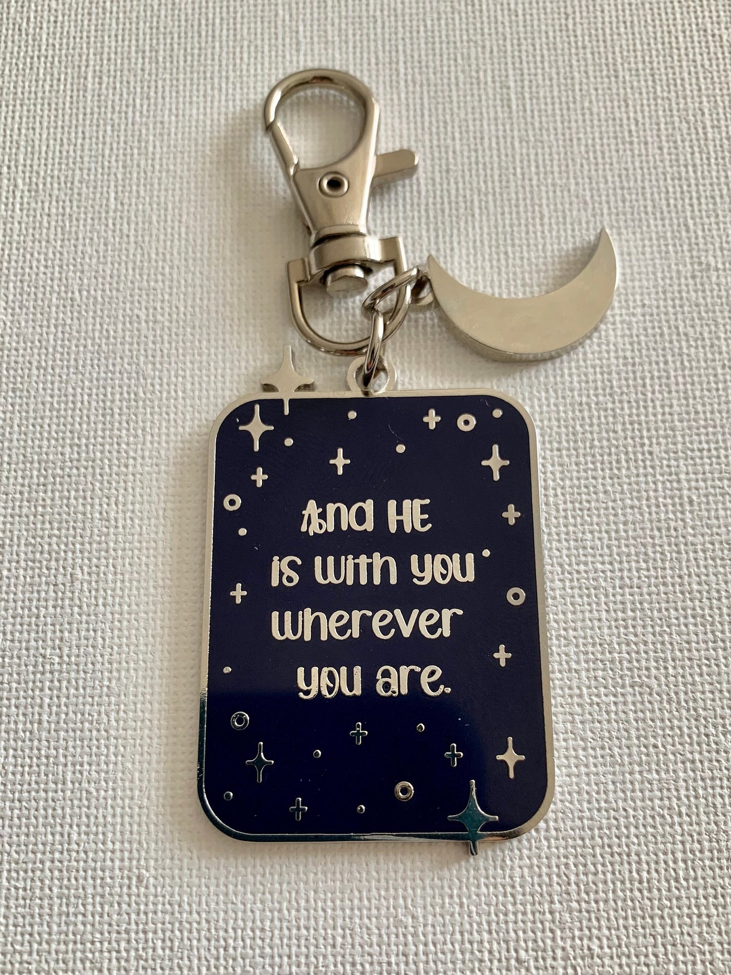 He is With You Islamic Keychain | Starry Night Keychain | Quran Keychain | Faith Keychain | Muslim Keychain | Keyring |Keyfob | Islamic Gift