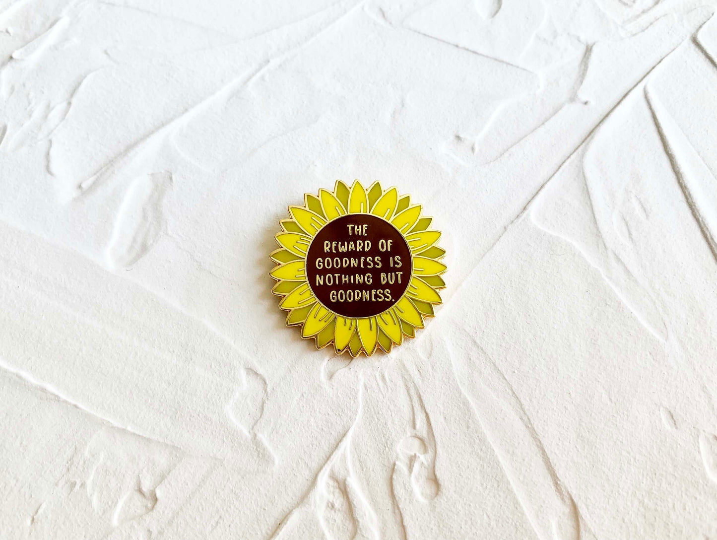 Reward Enamel Pin  | The Reward of Goodness Enamel Pin | 18K Gold Plating, Lapel Pin, Collectible Pin, Islamic Gifts, Sunflower Pin