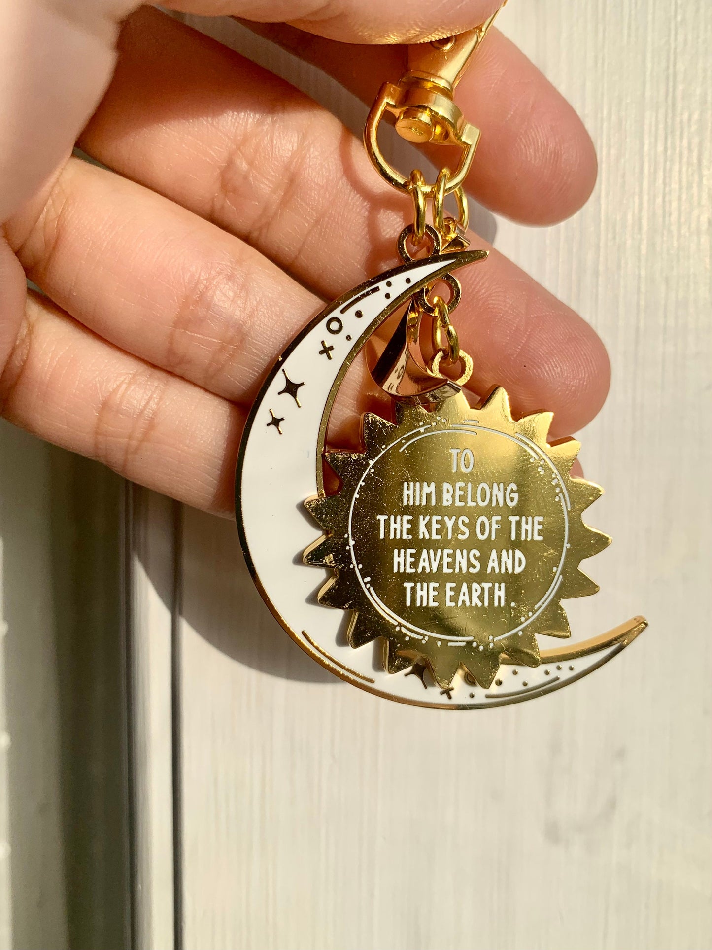 Sun & Moon Blessing Islamic Keychain | Quran Verse Keychain | Aesthetic Keychain | Faith Keychain | Muslim Keychain | Keyring | Islamic Gift