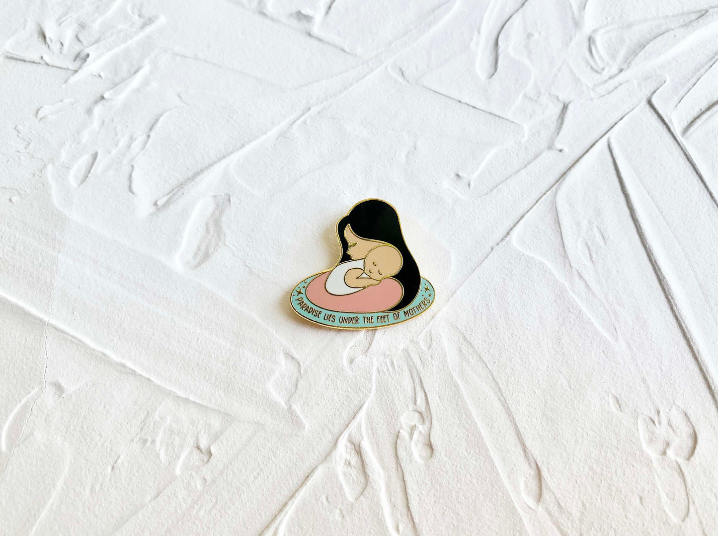 Mother, Mom, Umm, Ammi Enamel Pin  | Paradise Lies Under the Feet of Mothers | 18K Gold Plating, Lapel Pin, Collectible Pin, Islamic Gifts