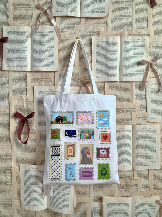 Postage Stamp Tote Bag