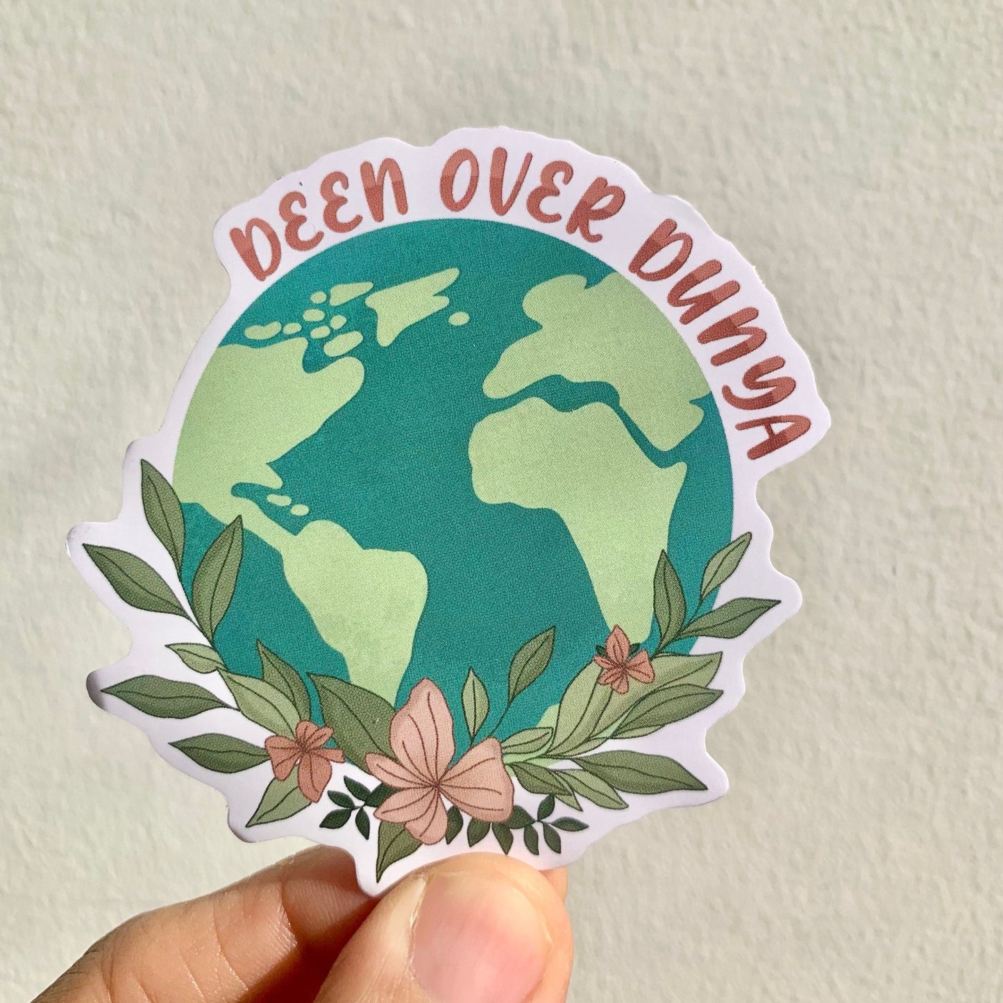 Deen Over Dunya Floral Sticker