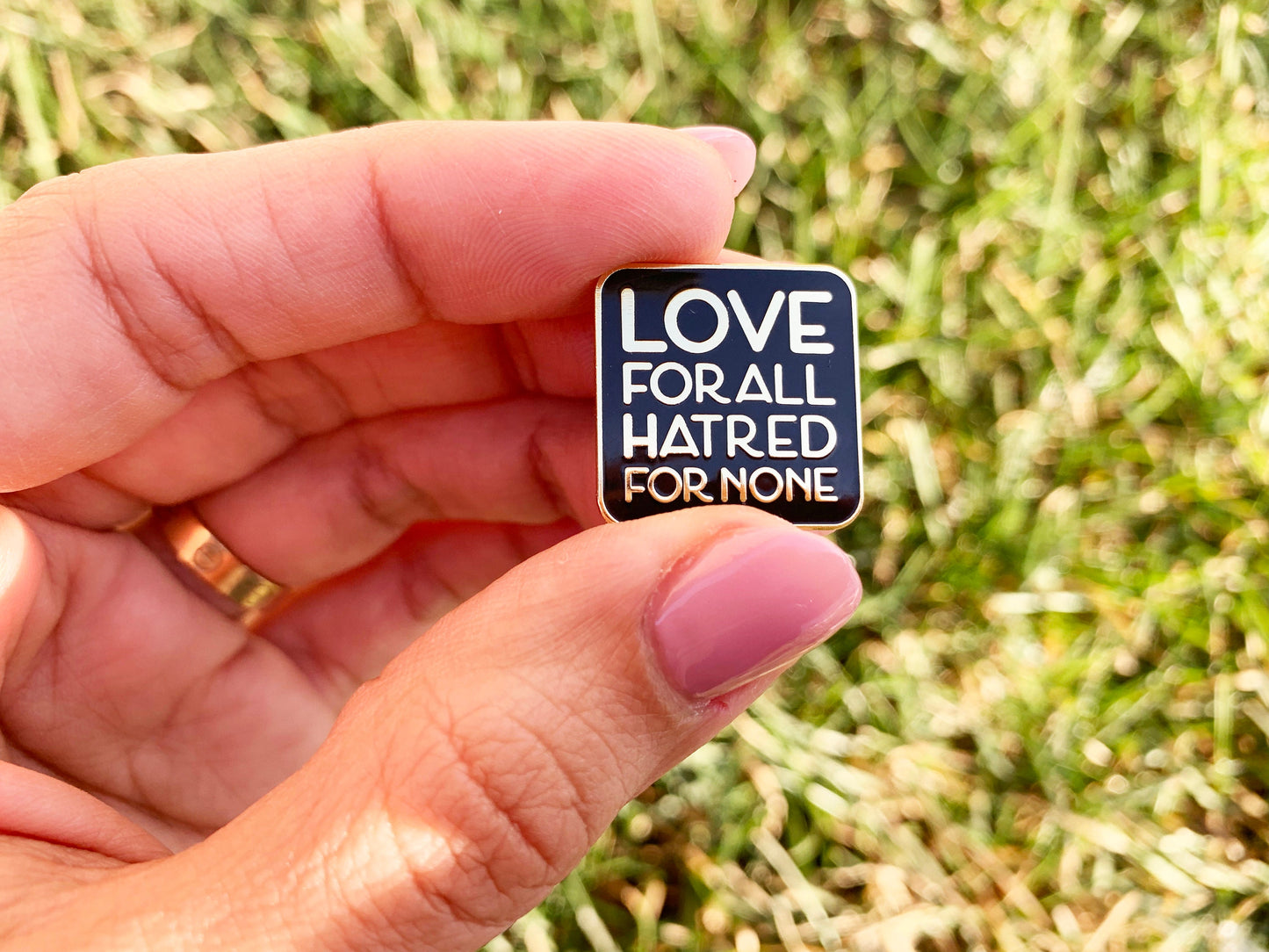 Love for All Enamel Pin | 18K Gold Plating, Love for All Hatred for None Pin, Lapel Pin, Collectible Pin, Islamic Gifts