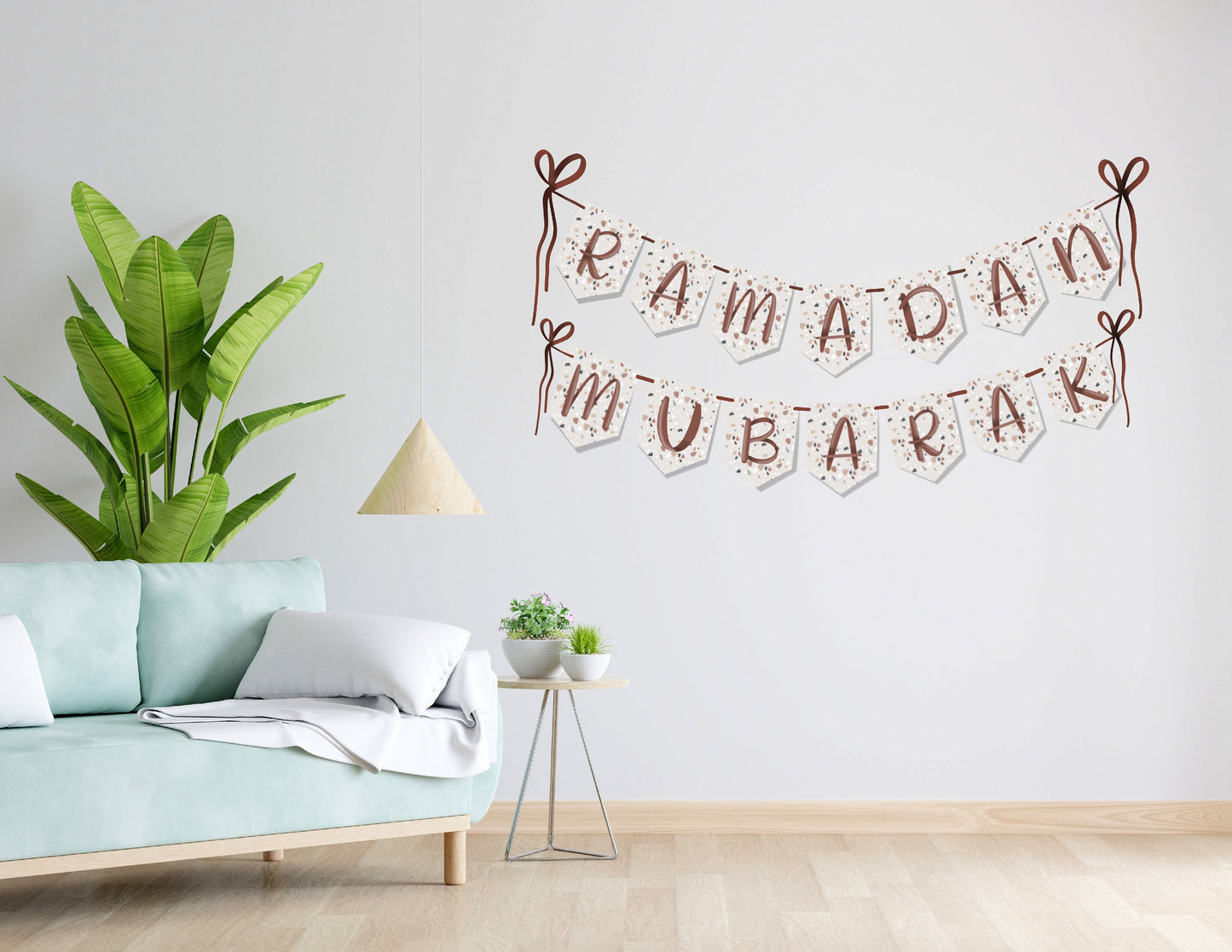 Terrazzo Ramadan Banner | Aesthetic Decor, Modern Home Decor, Ramadan Decor, Eid Decor, Muslim Home Decor