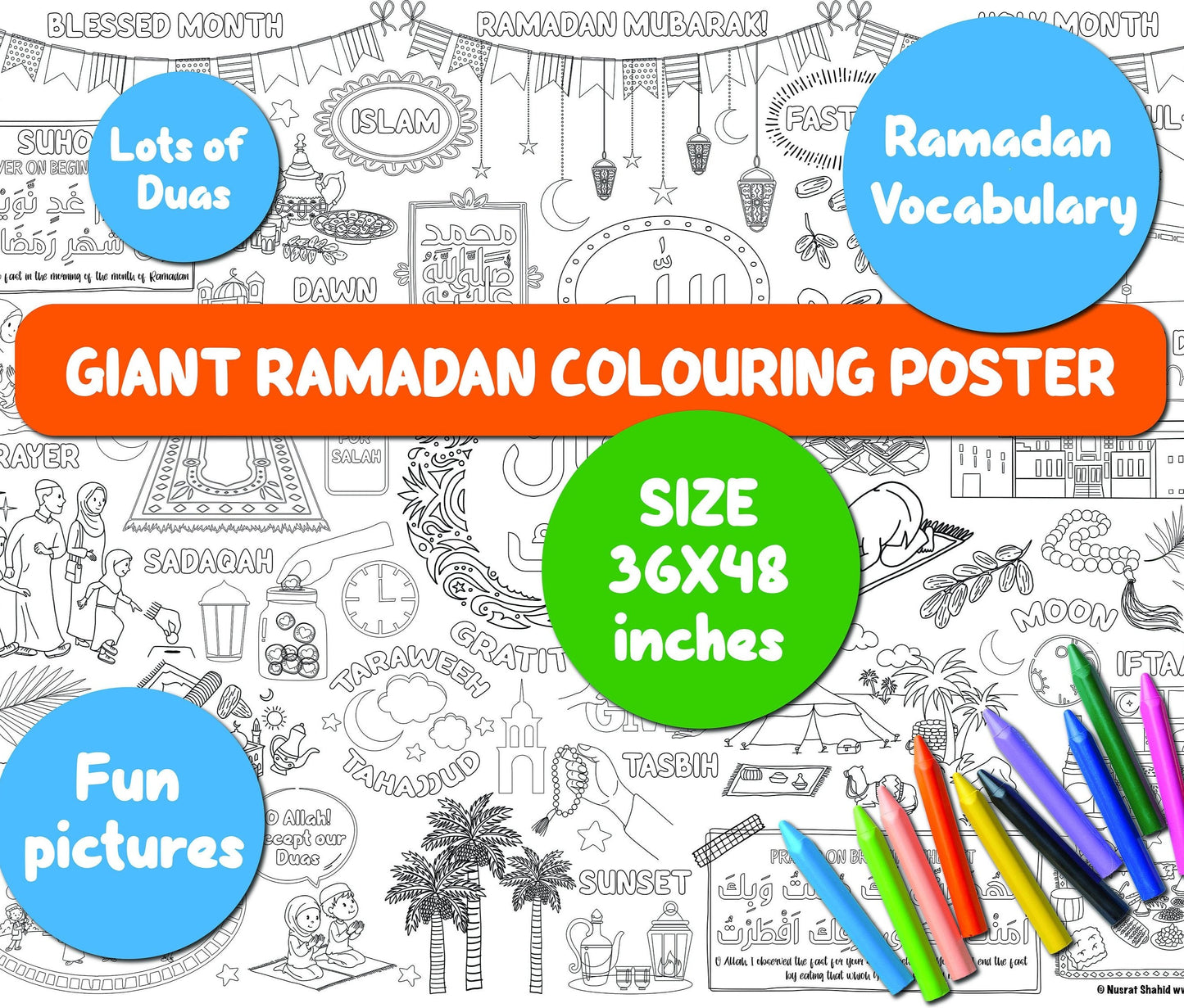 Giant Ramadan Colouring Poster