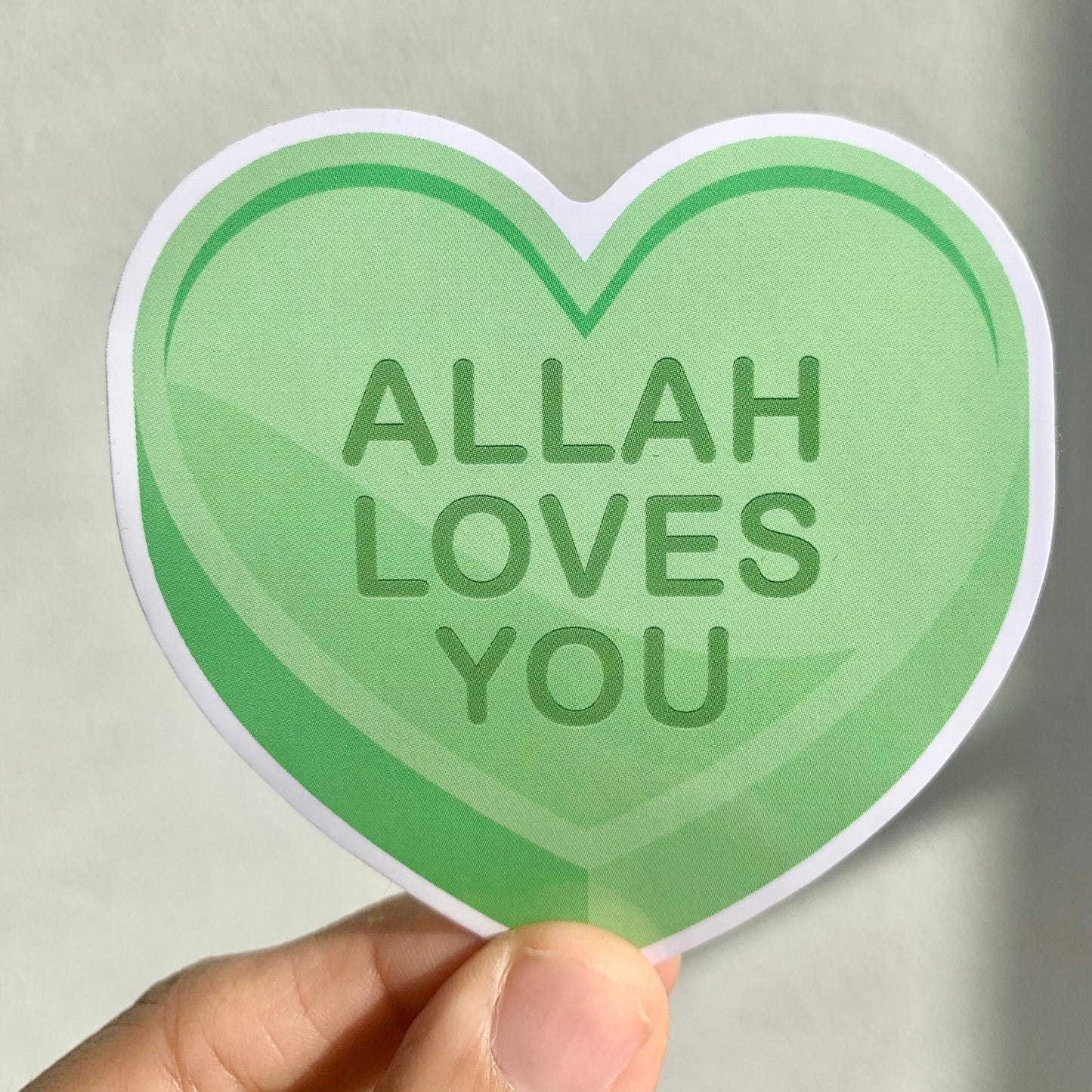 "Allah Loves You" Candy Heart Sticker